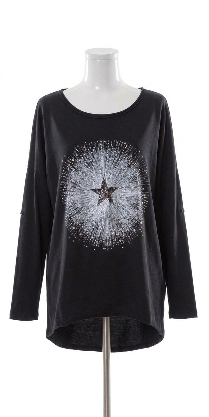 NEW GIGI MODA galassia top in black